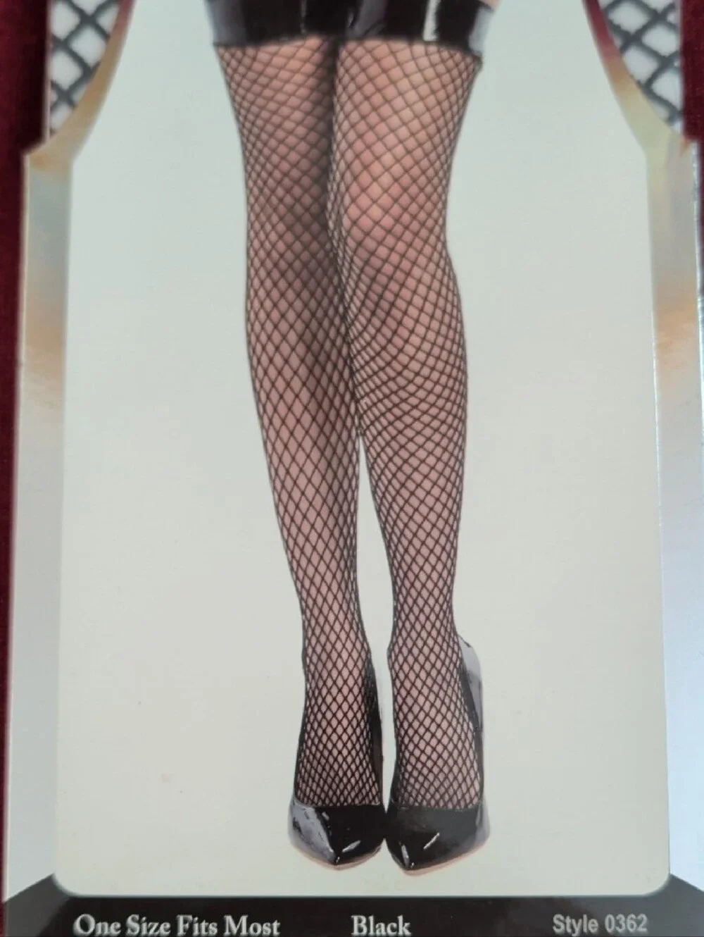 Dreamgirl Black Fishnet Stretch Vinyl  Top Thigh-Highs Stockings